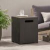 Modern Iron Tank Holder Side Table With Powder Coated Frame - Brown / Gold - Image 5
