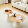 Round Coffee Table - Brown / White - Image 20