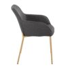 Daniella - Contemporary Dining Chair (Set of 2) - Gold / Charcoal - Image 3