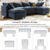 Versatile 6 Piece Modular Sofa Bed With Storage, Stylish Faux Double Layer Cushions, Comfortable & Durable Design, Perfect For Any Living Space - Dark Blue - Image 9