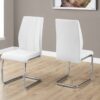 Dining Chair, Side, Upholstered For Dining Room, Contemporary Design (Set of 2) - White - Image 5
