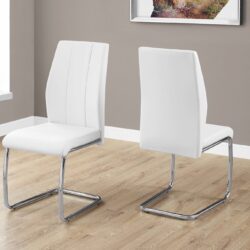 Dining Chair, Side, Upholstered For Dining Room, Contemporary Design (Set of 2) - White