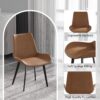 Modern Dining Chair Living Room Metal Leg Dining Chair (Set of 2) - Brown - Image 5