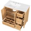 36" Bathroom Vanity, 2 Soft Close Doors, 4 Soft Close Drawers, Adjustable Shelf, Storage Cabinet - Acacia Wood - Image 20