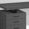 Computer Desk For Home Office, Laptop, Left, Right Set - Up, Storage Drawers, Contemporary / Modern - Gray - Image 2