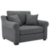 Modern Chenille Oversized Armchair, Chair And A Half, Single Sofa For Bedroom, Living Room, Wide - Gray - Image 11