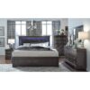 Shaker - King 5 Pieces Bedroom Set With Tufted Headboard And LED Lighting - Gray - Image 2