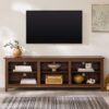 Modern Transitional 3 Shelf Open Storage 70" TV Stand For 80" TVs - Rustic Oak - Image 5
