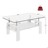 Modern Rectangular Coffee Table & Tempered Glass Top Layer, Table For Living Room - Transparent - Image 3