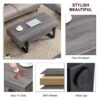 Rustic Wood Grain Coffee Table With Black Metal Legs Elegant Natural Wood Tones - Gray - Image 6