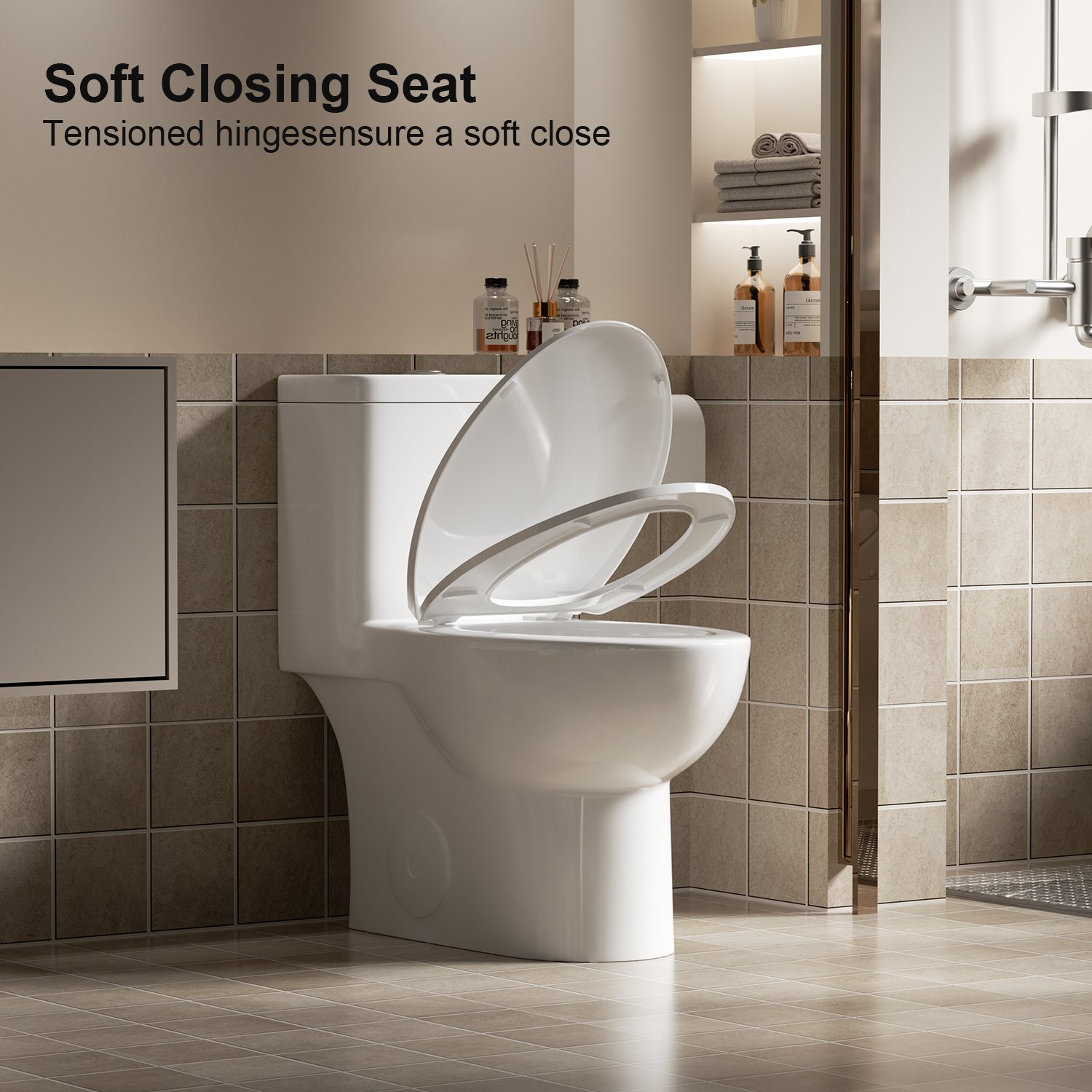 Gloss 1 Piece Toilet With Dual Flush And Rimless Bowl - Gloss White - Image 10