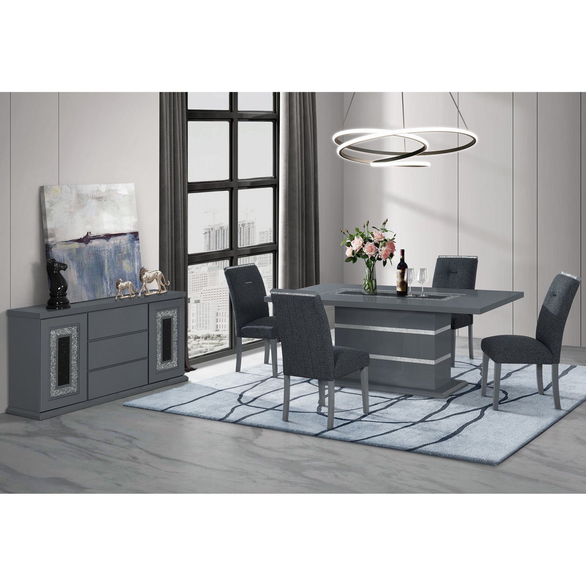 Ariya - Dining Table - Dark Gray - Image 4