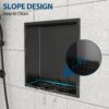 12" X 12" Stainless Steel Shower Niche Waterproof And Durable - Gunmetal Black - Image 6