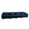 Super Comfort Oversized Modular Velvet Sectional Sofa Couch With Movable Ottoman And Bolstered Armrests - Blue - Image 6