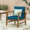 Kaleidoscope - Club Chair With Slat Paneling - Blue - Image 2