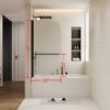 Aluminum Alloy Bathtub Shower Door With 6Mm Tempered Glass - Matte Black - Image 4
