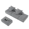 Modern Oversized Modular Sectional Sofa With 2 Ottoman And 2 Seat, Sparkling Chenille Fabric Soft Cushion Sofa With 4 Pillows, 4 Pieces Diy Combination Tufted Sofa, No Assembly Required - Gray - Image 25