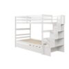 Twin Over Twin Bunk Beds With Twin Trundle And Stairway Storage Function - White - Image 12
