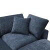 Modern Modular Cloud Sofa Bed, 6 Seat Chenille Sectional Couch Set With Ottoman, Free Combination, Convertible U Shaped Sleeper Sofa - Dark Blue - Image 14