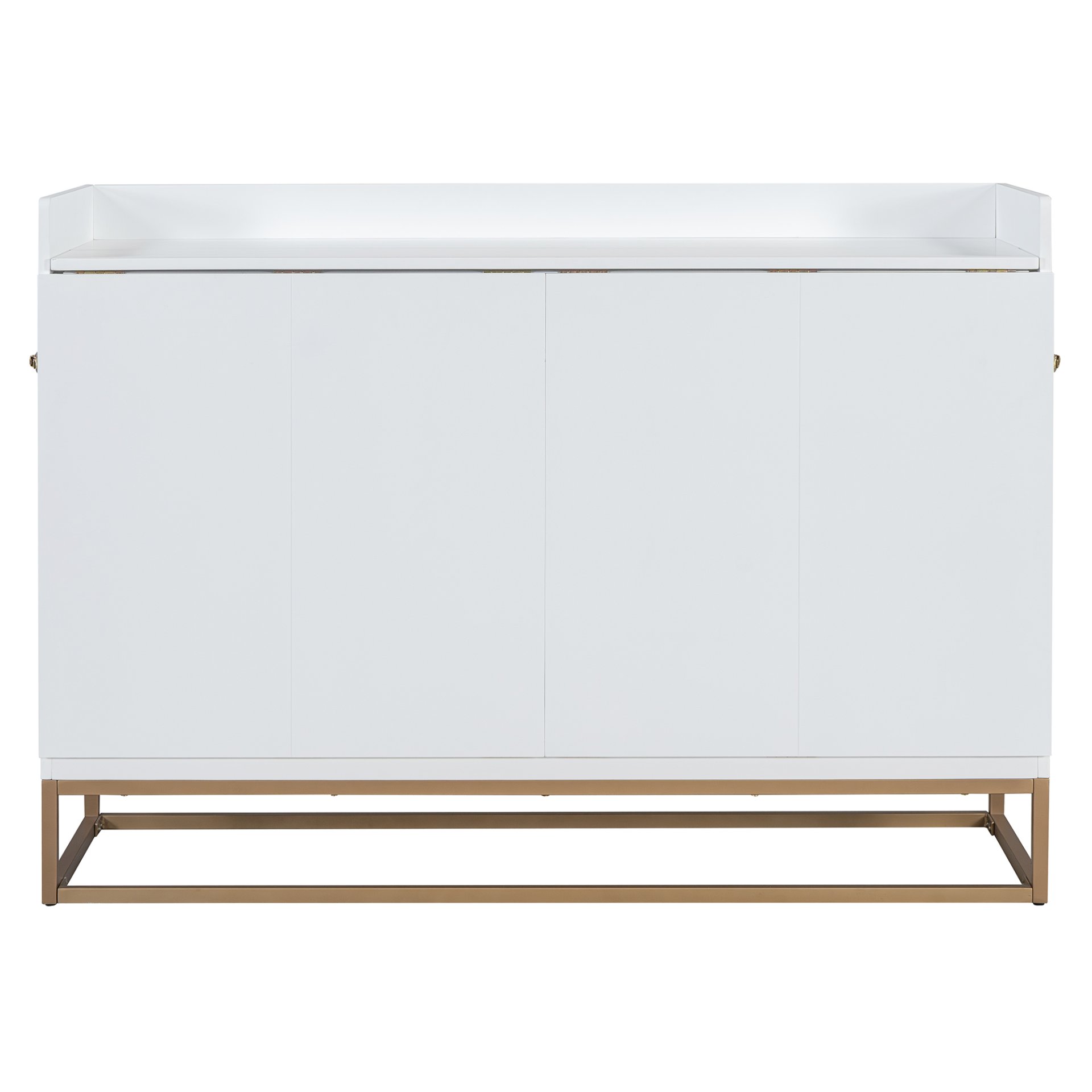 Queen Size Murphy Bed With Iron Legs, Modern Design - White - Image 3