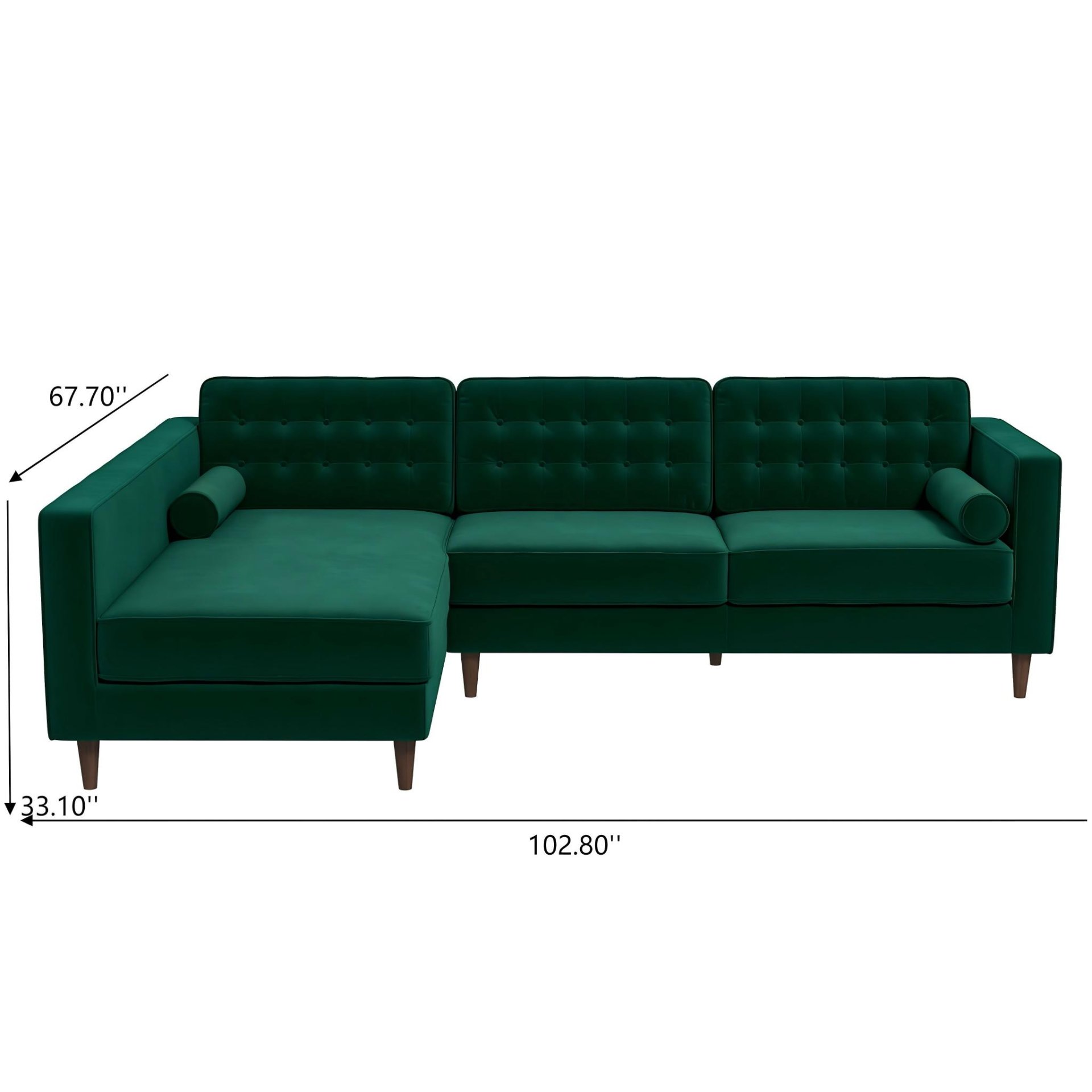 Christian - Sectional Sofa Left Facing - Green - Image 3
