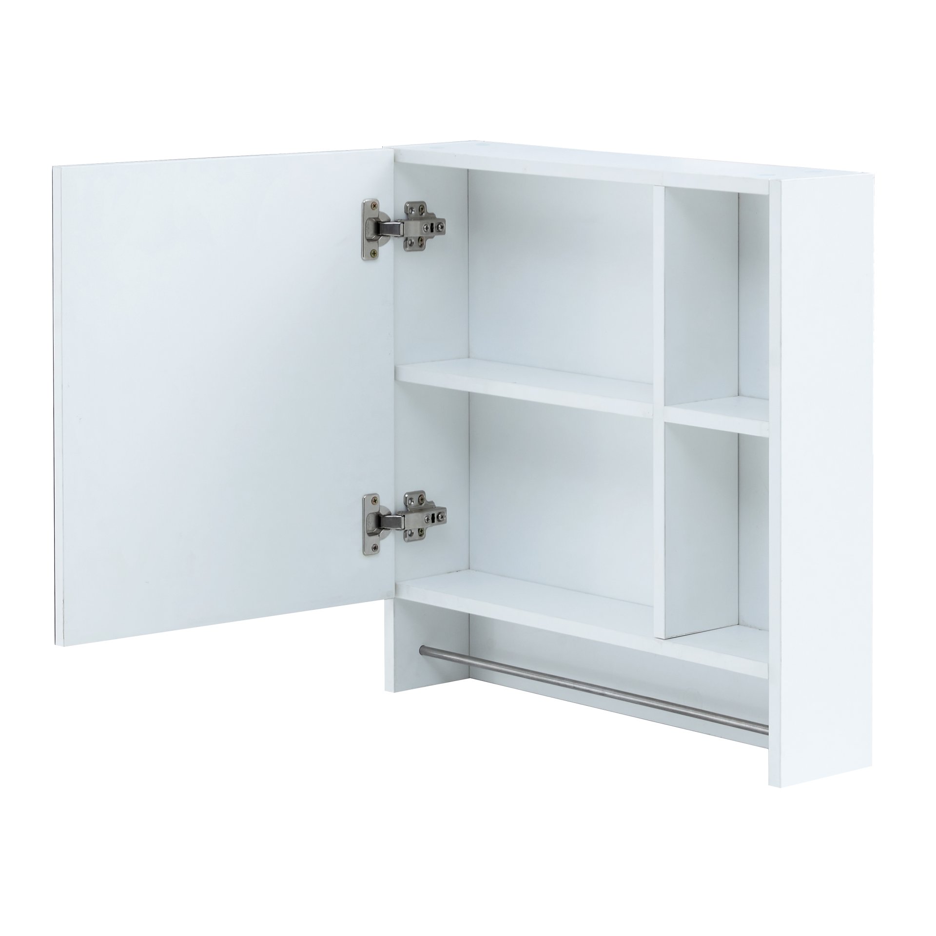 Wall Mounted Bathroom Storage Cabinet With Mirror Door, Medicine Cabinet, Over The Toilet Storage Cabinet With Shelves And Towel Rack - White - Image 10