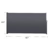118.1" Retractable Side Screen Awning, Uv Resistant, Waterproof, Patio Privacy Screen For Garden, Balcony, Courtyard - Dark Gray - Image 3