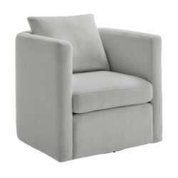 Sutton - Swivel Barrel Chair With Performance Fabric - Gray