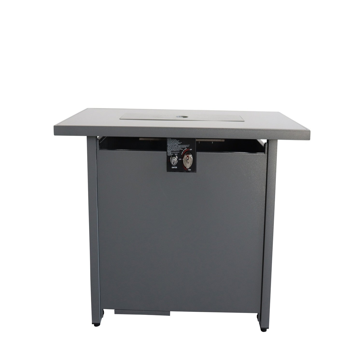 Outdoor Fire Pit Table With Lid & High-Quality Materials - Black - Image 6