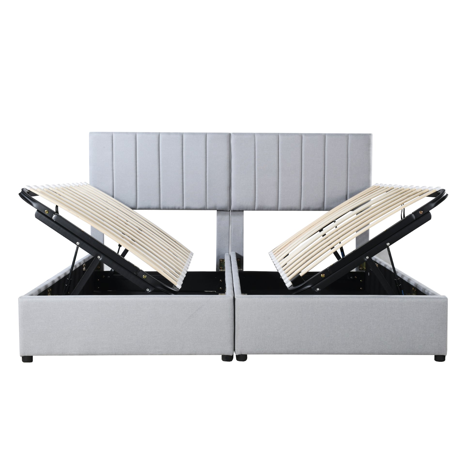 King Size Upholstered Platform Bed With A Hydraulic Storage System - Gray - Image 13