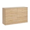 Modern 6 Drawer Dresser For Bedroom, Ample Storage Wide Chest Of Drawers, Sturdy & Safe - Natural - Image 4