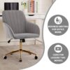 Adjustable Office Chair, Ergonomic Swivel Chair Velvet, Comfortable For Long Sitting - Gray - Image 3