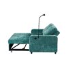 Modern Loveseat Pull Out Sofa Bed With Adjustable Backrest, Two Cup Holders, A Phone Holder, Three Charging Ports And Side Storage Pockets For Living Room - Teal - Image 22
