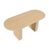 Oval Dining Table For 6 People With Wood Strip Base - Burly Wood - Image 15