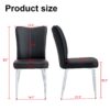 Modern Minimalist Dining Chairs (Set of 2) Curved Backrest & Cushion Metal Legs - Black - Image 3