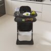 Adjustable Baby High Chair 0 - 6 Years, Portable Infant Feeding Seat With Safety Belt, Silent Lockable Wheels - Black - Image 4