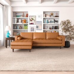 Anthony - Corner Sectional Sofa Left Facing - Orange
