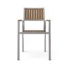 Stylish Modern Faux Wood & Aluminum Outdoor Dining Chairs, (Set of 2) - Natural - Image 7
