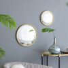 Round Mirror, Circle Mirror With Iron Frame For Living Room Bedroom Vanity Entryway Hallway - Gold - Image 7