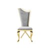 Gorgeous Streamlined High Back Fabric Stainless Steel Dining Chair (Set of 2) - Gold / Gray - Image 7