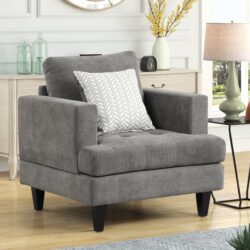 Callaway - Chenille Chair With Throw Pillow - Gray