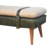 Buffalo - Hide Leather Bench - Olive Green - Image 2