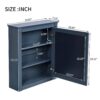 Wall Mounted Bathroom Storage Cabinet With Mirror, Medicine Cabinet With Height Adjustable Shelf, Over The Toilet Space Saver Cabinet - Blue - Image 8