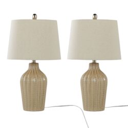 Rockwell - Contemporary Table Lamp (Set of 2) - Cuban Sand / Polished Nickel / Natural
