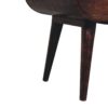 Wooden Circular Bedside Table With Open Slot - Walnut - Image 3