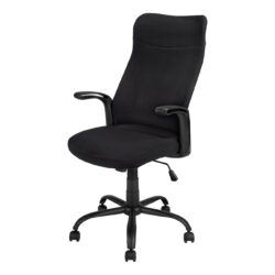 Office Chair, Adjustable Height, Swivel, Ergonomic Armrests, Mesh, Contemporary & Modern - Black