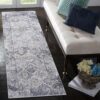 Payas - 2' X 8' Traditional Runner Rug - Gray / Blue - Image 2