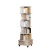 6 Tier Rotating Bookshelf With Wheels And Drawer, 360° Spinning Design, Space Saving Storage, For Home And Office - White - Image 11