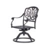 Patio Outdoor Aluminum Dining Swivel Rocker Chairs With Cushion (Set of 2) - Navy Blue - Image 2