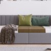 Twin Size Upholstered Daybed With 2 Storage Drawers, Sofa Bed Frame No Box Spring Needed - Gray - Image 14